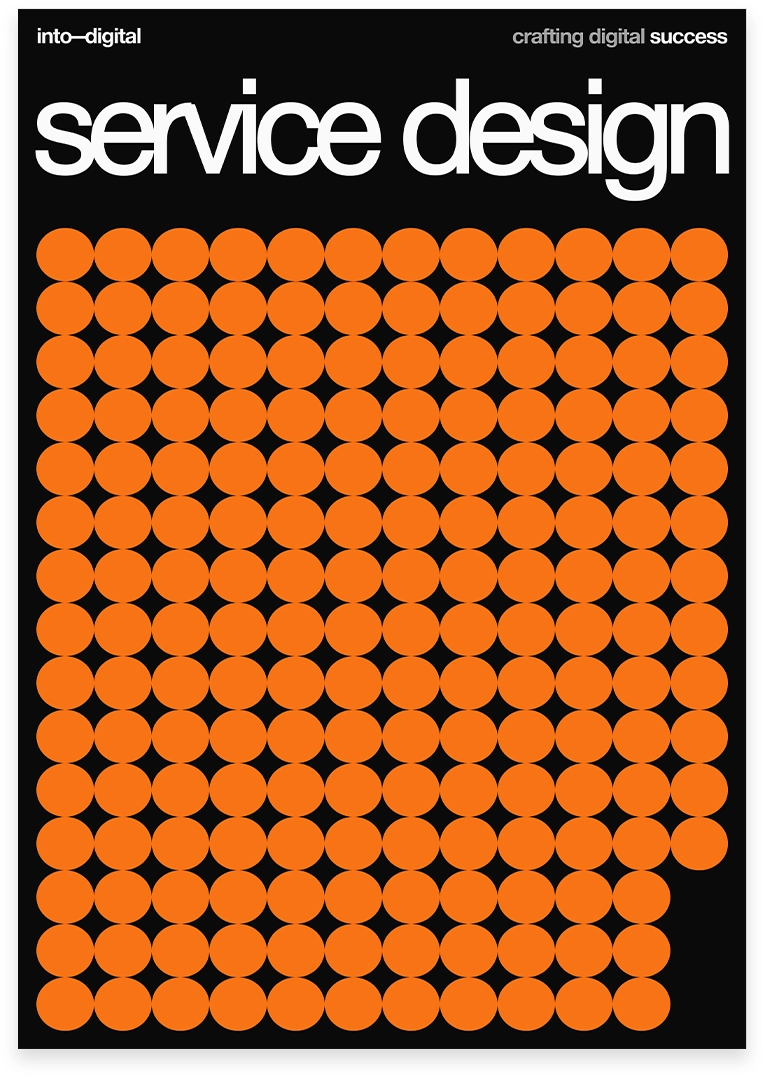 A Poster layout themed around digital application service design