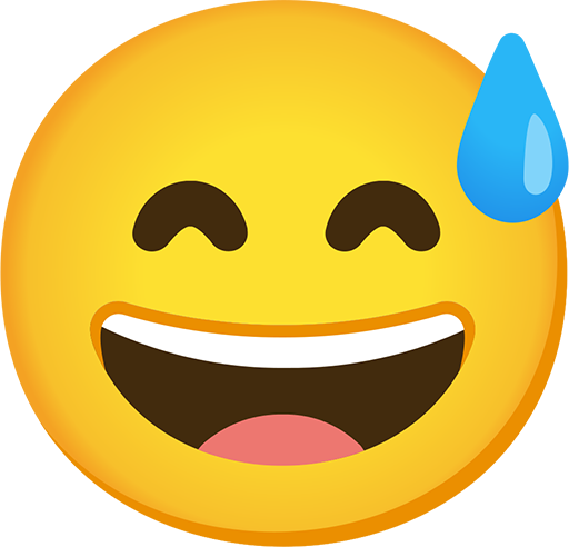 Sweat smile emoji